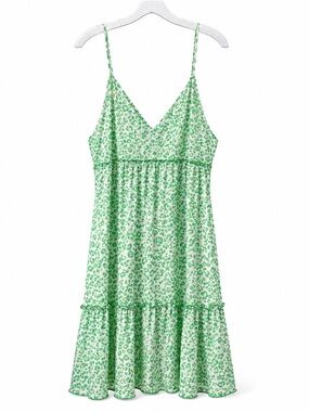 Culture Code XL Green‎ Leopard Print Tiered Midi Sundress Pocket Dress
